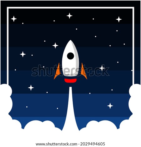 vector image of a rocket taking off