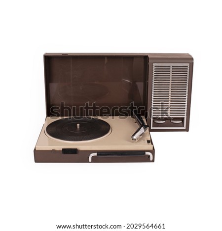Brown Record Player isolated on white background