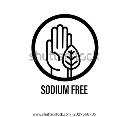 sodium free icon. vector sign. black and white logo