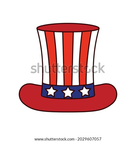 Uncle Sam hat icon. Clipart image isolated on white background