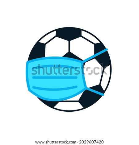 Soccer ball with mask icon. Clipart image isolated on white background