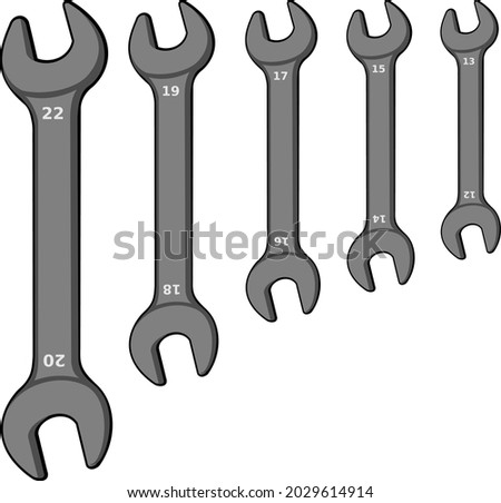 
vector clip art image of a set of wrenches