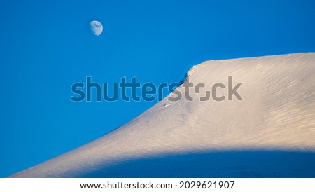 Day moon in Fardalen Spitsbergen