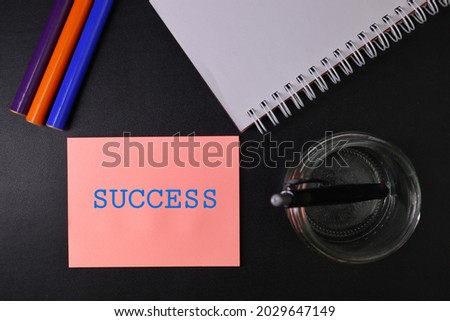 Marketing and Communications Concept. Success text words typography, business motivational inspirational concept. 