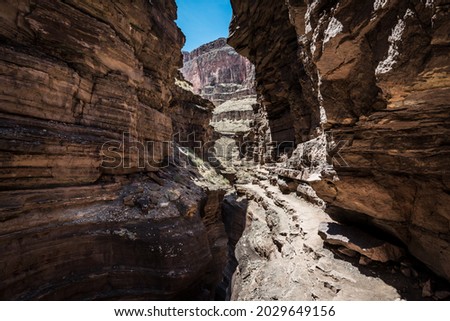 Stunning scenery from the Colorado river through the Grand Canyon national park Royalty-Free Stock Photo #2029649156