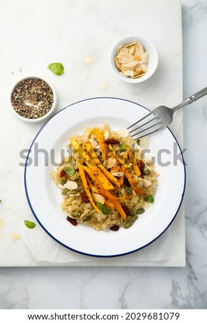 Roasted pumpkin with quinoa and cranberry