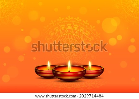 happy diwali festival background with realistic oil lamp. diwali background design for banner, poster, flyer, website banner, Royalty-Free Stock Photo #2029714484
