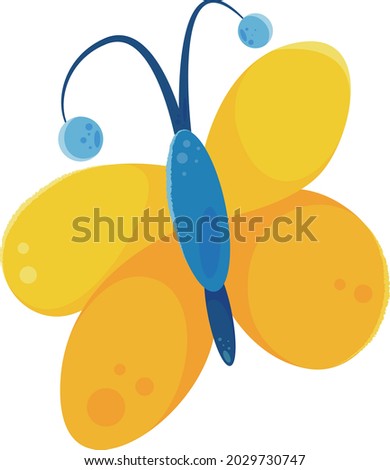 vector orange butterfly icon for kids