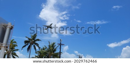 United Airlines plane leaving Key West Airport.
