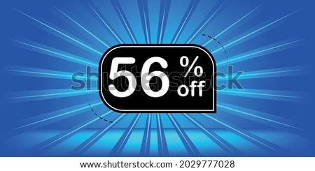 56% off - blue and black banner - 
fifty-six percent discount banner for big sales.
