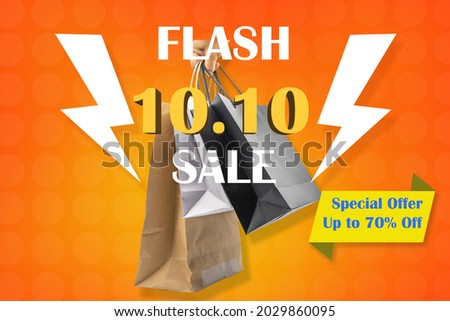 October 10th or 10.10 flash sale poster for shopping promotion idea.