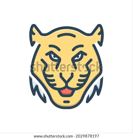 Vector colorful illustration icon for tiger