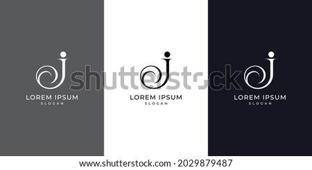 Abstract letter J logo design, luxury style letter logo, text J icon design Royalty-Free Stock Photo #2029879487