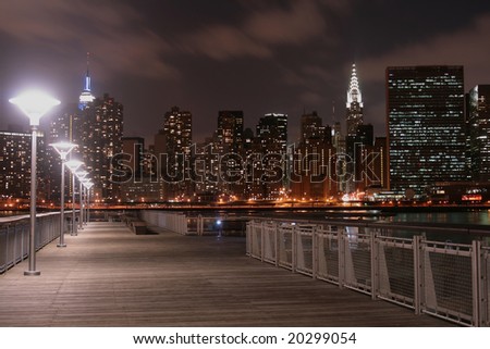 Midtown Manhattan skyline at Night Lights, NYC