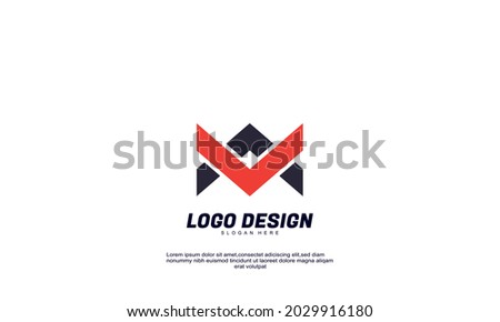 Illustration of graphic abstract creative idea for logo company or building and business colorful flat design