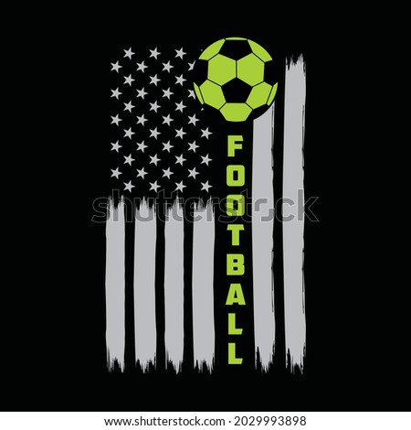 Football sport, united states of america flag brush, typography graphic design, for t-shirt prints, vector illustration
