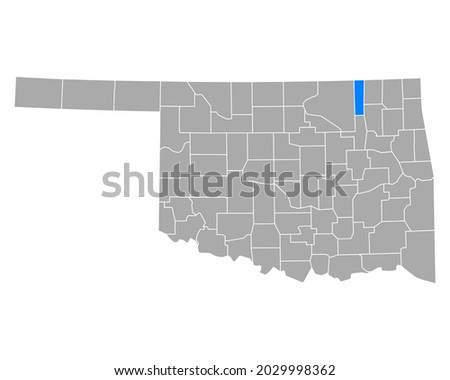 Map of Washington in Oklahoma on white