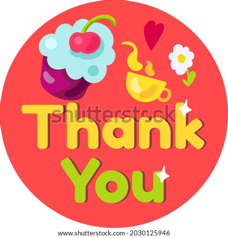 Thank you for breakfast lettering text vector