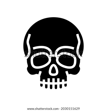skull halloween glyph icon vector. skull halloween sign. isolated contour symbol black illustration