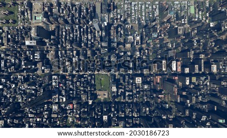 Aerial topdown view of Manhattan 4k screenshot of high resolution animation Royalty-Free Stock Photo #2030186723