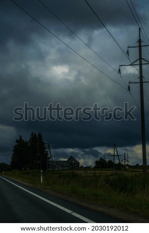 Dark clouds over the field