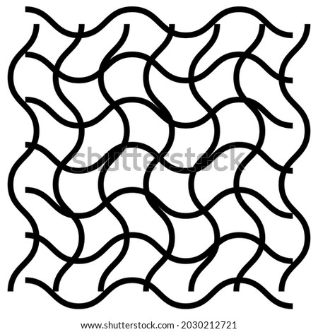 Grid, mesh of wavy, zig-zag lines. Criss cross pattern