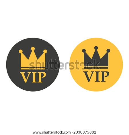 Vip Sign. Crown Icon . Vector Illustration