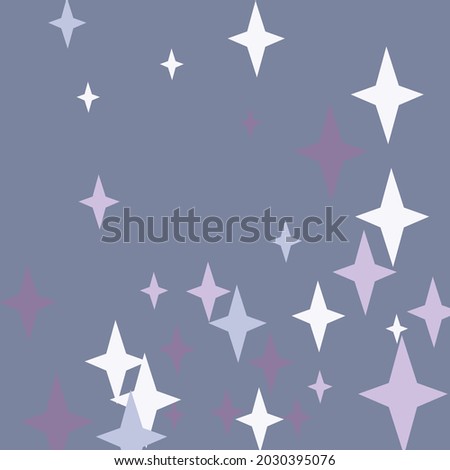 Holiday Mystery Four-pointed Winter Santa New Year Composition. Dark Pink Print Color Indigo Wallpaper. Christmas Magic Purple Blue Night Design Pic. Sky Violet Pastel Stars White Ornament.