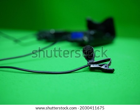 wireless lavalier microphone at TV station.