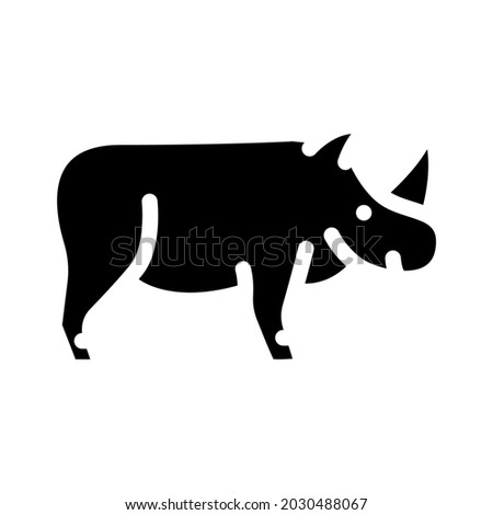 rhinoceros animal glyph icon vector. rhinoceros animal sign. isolated contour symbol black illustration