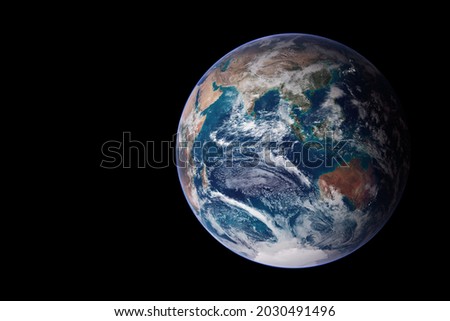 Planet Earth, on a dark background. Elements of this image were furnished by NASA. High quality photo