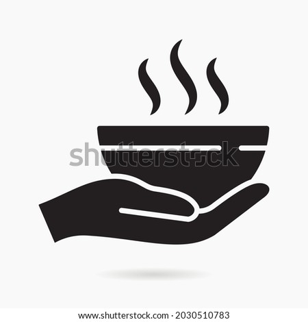 Giving food icon. Vector illustration isolated on white. Royalty-Free Stock Photo #2030510783