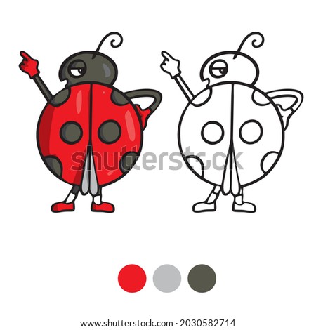 Ladybug Coloring page for preschool children. Learn numbers for kindergartens and schools. Educational game.
