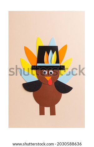 paper craft for kids. DIY turkey made for thanksgiving day. create art for children