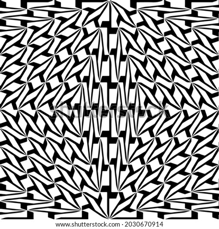 vector pattern in geometric ornamental style. Black and white pattern.