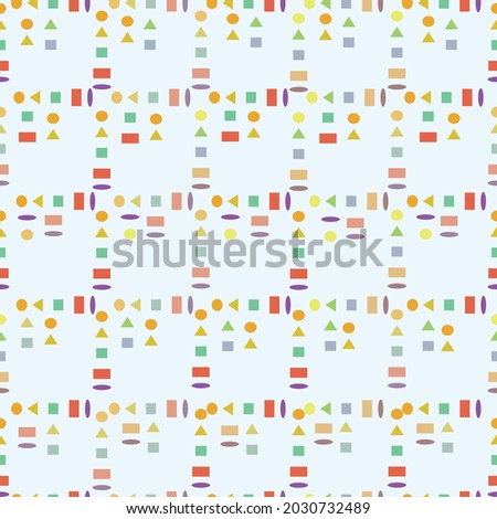 Seamless pattern vector. Colorful geometric shape on pastel background 
