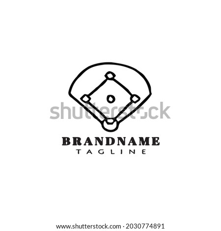 baseball field logo cartoon icon design template isolated black modern vector