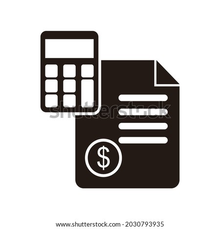 Money calculation icon in flat style. Budget banking vector illustration on white isolated background. Financial payment business concept.