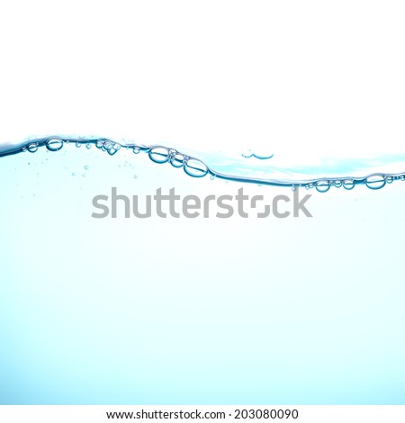 Water wave with air bubbles 