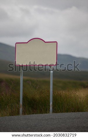 White Blank Sign in countryside