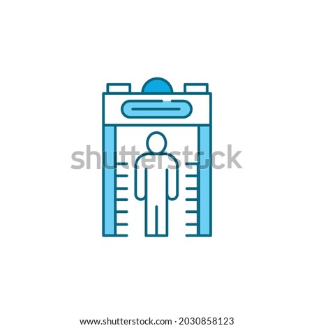 Metal detector color line icon. Electronic machine. Detects the presence of metal nearby. Pictogram for web page, mobile app, promo. UI UX GUI design element. Editable stroke.