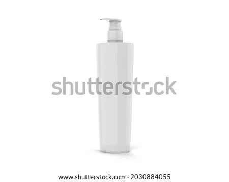 white plastic hand sanitizer bottle isolated on white background blank mockup image.