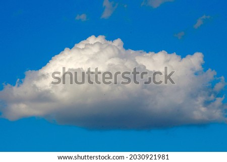 Beautiful blue sky and white clouds in August