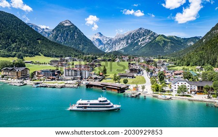 landscape at the achensee lake in austria - pertisau Royalty-Free Stock Photo #2030929853