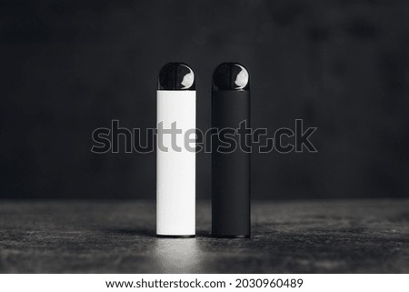 Vaping devices. Set of colorful electronic cigarettes