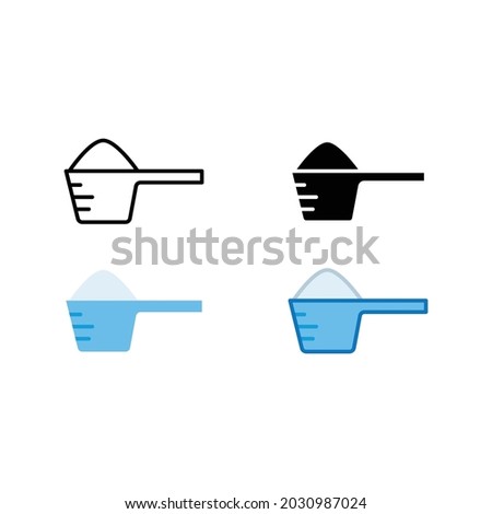 Scoop icon in different style. Color, outline, solid, flat. powder, spoon, detergent, cup, laundry, cartoon, pile concept. Sign symbol design. Vector illustration isolated on white background. EPS 10 Royalty-Free Stock Photo #2030987024