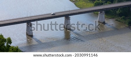 road bridge over the river top view water sky