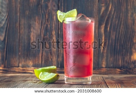 Glass of Cape Cod (Vodka Cranberry) Cocktail