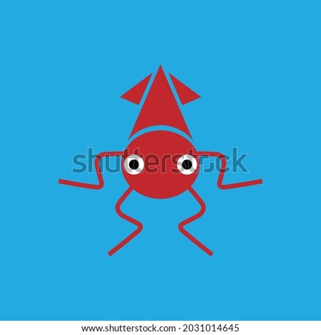 Little Squid Mascot Logo Vector