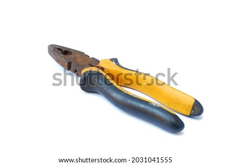 old pliers isolated on a white background
